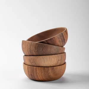 Ensemble écologique de bols de service ronds en bois d'acacia pour la maison, restaurant, hôtel, fêtes et fruits-Vaisselle - Product Image 3