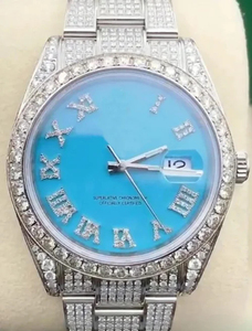 Reloj de Pulsera con Diamantes Cultivados en Laboratorio con Claridad VVS, Estilo Iced Out, Esfera Romana, Totalmente Blanco, a Precio Económico - Product Image 5