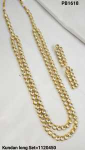 Indian Fancy Traditional and Fashionable Gold Tone Kundan Pearl <b>Long</b> Necklace <b>Earring</b> With Matching <b>Earring</b> Set <b>Women</b> and Girls - Product Image 2