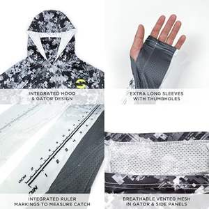 Sudadera con Capucha Transpirable Personalizada, Protección Solar UPF 50+, Secado Rápido, Ligera, Camisa de Manga Larga con Estampado de Camuflaje, con Polaina y Orificios para los Pulgares - Product Image 5