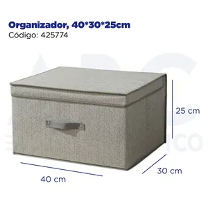 Moderno organizzatore di stoffa 40*30*25cm eco-friendly scatola per attrezzi flessibile con coperchio 10kg capacità di carico 6 pezzi MOQ