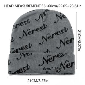 Automne hiver unisexe Jacquard tricoté chapeau décontracté Hip Hop Beanie broderie conception lettres personnalisées coton bandeau laine casquette hommes - Product Image 3
