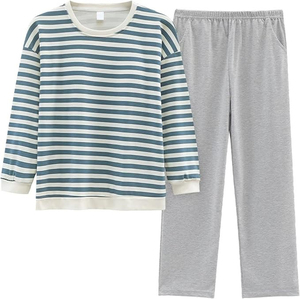 Ensemble de pyjamas pour femmes de couleur unie de haute qualité personnalisés à faible taux d'automne 2 pièces pyjamas pour femmes en tissu gaufré doux d'été - Product Image 4