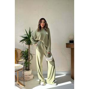 Conjunto de Suéter y Pantalones Acanalados Clásicos Color Menta - Menta - Product Image 2
