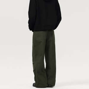 Pantalon de jogging pour homme 100% coton, taille mi-haute, logo brodé à la taille, décontracté, ample, écologique, séchage rapide, molleton, style urbain - Product Image 6