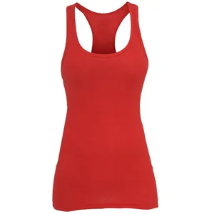 Débardeur décontracté pour femme 2023 OEM Débardeur pour filles avec emmanchure personnalisé Gym Wear Fitness Muscle Vest Plain Red and Black Croptop