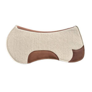 Selle de cheval occidentale en feutre de laine orthopédique de qualité supérieure avec cuir véritable - Coussin d'équitation absorbant les chocs - Product Image 1