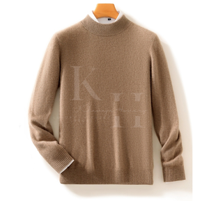 Suéter de punto de manga larga con estilo para hombre, mezcla de lana suave, logotipo frontal, moda Otoño Invierno, cómodo y transpirable - Product Image 5