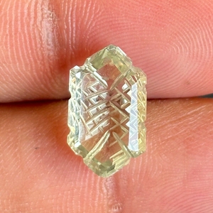 Pierre précieuse en vrac d'hexagone à facettes d'améthyste verte naturelle faite à la main directement du fabricant de l'Inde pour la fabrication de bijoux - Product Image 3