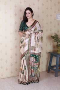 Bollywood Designer Latest Trending Heavy High On Demand Tussar Silk With digital Printed Saree Indian Exporter And <b>Supply</b> - Product Image 4
