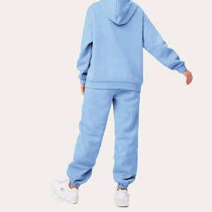 Venta al por mayor Otoño Logotipo personalizado Sudadera con capucha Entrenamiento Jogging Wear Chándales Jogger Set Mujeres Dos piezas Sweatsuit Pantalones Set - Product Image 2