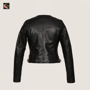 Chaqueta de cuero para mujer, venta al por mayor, producción a granel, alta calidad, precio barato - Product Image 2