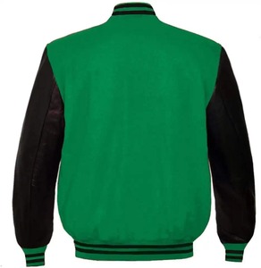 Veste universitaire en cuir véritable pour hommes, manches en laine mélangée, veste Letterman en toile faite par des experts de Jinah, au prix de gros - Product Image 2