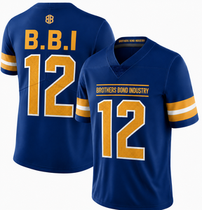 BROTHERS BOND INDUSTRY Maillot de football américain pour hommes, col en V, manches courtes, maille respirante, uniformes d'équipe numéro 12 - Product Image 1