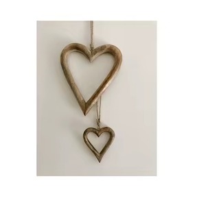 Decoraciones Colgantes de Corazón para Jardín, Estilo Vintage, Crema, Diseños Variados, Decoraciones Navideñas de Interior, Impermeables y Duraderas - Product Image 4