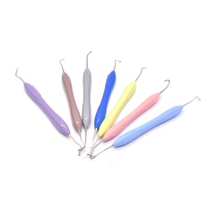 Điện đôi đã kết thúc bằng thép không gỉ nha khoa composite nhựa điền Spatula Kit Silicone xử lý cho nha sĩ CE chứng nhận - Product Image 4