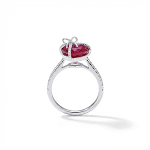 Luxury Heart Shape Red Ruby CZ <b>Ring</b> for Women Silver Plated Bow Knot <b>Crystal</b> Engagement Promise <b>Ring</b> Valentine Day Jewelry Gif - Product Image 2