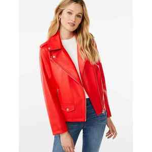 UNIQUE GYM WEAR Chaqueta de Cuero Sintético para Mujer, Exterior de Cuero Genuino, Impermeable, Resistente al Viento, Reversible, con Bolsillos Personalizables - Product Image 4