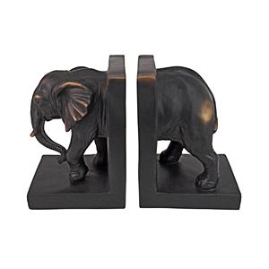 Porte-livres décoratifs en forme d'éléphant, 7 pouces, lot de deux, en laiton imitation - Product Image 2