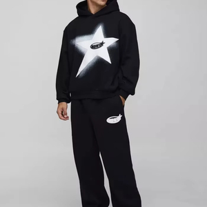 ชุดวอร์มแบบสวมหัวสำหรับผู้ชายทรงบ็อกซี่มีฮู้ดโอเวอร์ไซส์ออกแบบได้ตามต้องการ - Product Image 1