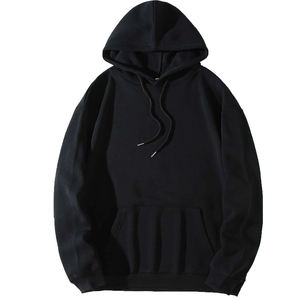 Sweat-shirt uni pour hommes, col ras du cou, épaules tombantes, grandes tailles, sweat à capuche à manches longues, hauts surdimensionnés, coton biologique OEM pour hommes - Product Image 3