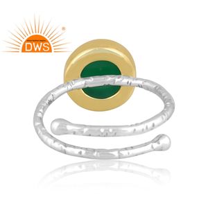 Best Quality Fine Sterling Silver Natural Green Onyx Gemstone <b>Adjustable</b> <b>Ring</b> Custom Jewelry For Women Gift For Her - Product Image 4