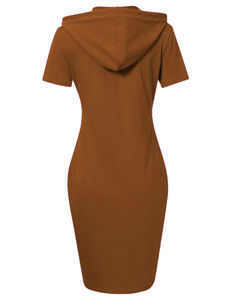 Color atractivo media manga 2024 elegante jersey de gran tamaño Sudadera con capucha de invierno para mujer Drop-shoulder 100% algodón ropa informal larga - Product Image 2