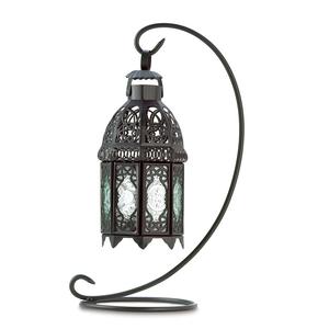 Arabic <b>Antique</b> Metal Candle Lantern Moroccan for Ramadan Decoration & Wedding Lanterns Black Plated Round Shape Wire for Bedroom - Product Image 3