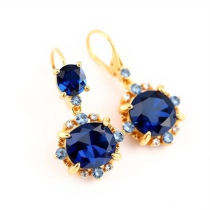 ต่างหูแบบห้อยประดับพลอยบุษราคัมสีฟ้าและสีฟ้าสำหรับผู้หญิงสีเงินสเตอร์ลิง925 - Product Image 6