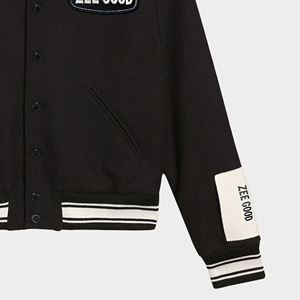 Chaqueta de béisbol de estilo callejero de invierno para hombre, cómoda, sólida, cálida, de lona de lana, cortavientos de algodón 100% para uso en exteriores - Product Image 6