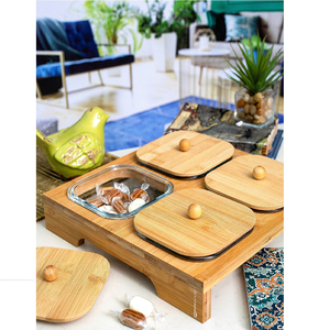 Bandeja de Madera de la Mejor Calidad para Servir Café, Té, Frutas, Alimentos, Postres, Bandeja de Madera Moderna de Forma Redonda y Cuadrada - Product Image 6