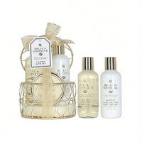 GLOSS ! Coffret Cadeau Parfum Spa Multicolore Luxe Premium Vanille et Tilleul 60ml Gommage Exfoliant 160ml Gel Douche Corps
