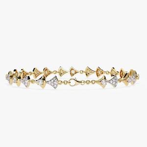 Women's Round Cut Yellow Gold Moissanite Bracelet Elegant Anniversary & Wedding Gift - Product Image 2