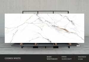 Murs intérieurs urbains design finis avec des dalles de porcelaine grises à haute brillance de 1200x3200 mm - Product Image 4