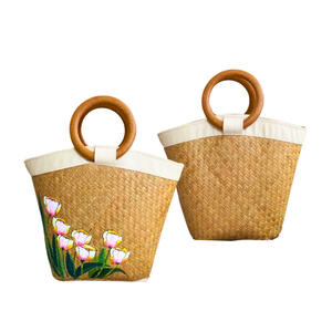 SAC À MAIN SEAGRASS élégant avec sangle pour une utilisation polyvalente Élégant écologique pour l'été Mesdames sac pour les femmes - Product Image 1