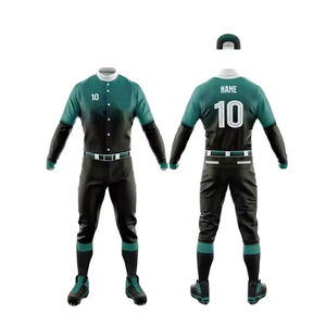 Prix d'usine direct nouveaux uniformes de baseball pour hommes haut de gamme sur mesure col en v bouton complet ensembles entièrement sublimés Style respirant - Product Image 4