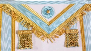TABLIER DE RÉGLEMENTATION DU CANADA MASTER MASON BLUE LODGE-BLEU CIEL AVEC ROSETTES - Product Image 3