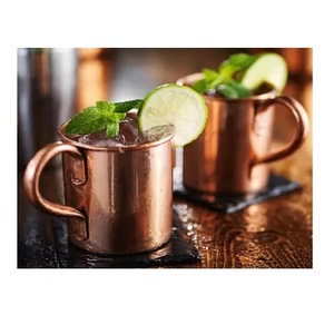 Tazas de mula de cobre sólido hechas a mano de India, tazas de cerveza de jengibre grabadas con logotipo personalizado, taza de mula de Metal - Product Image 3