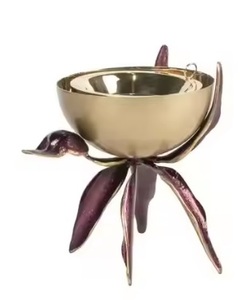 Latest Design <b>Gold</b> Polished Brass Serving Bowl for Modern <b>Table</b> Settings Round Shape <b>Gold</b> Hammered Design Bowl at low price - Product Image 2