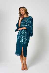 Satén suizo césped tela A-Line hecho a mano señoras vestido de noche indio pakistaní estilo boda fiestas tamaño XS - Product Image 5