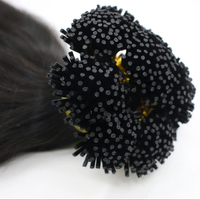 Vente en gros d'extensions de kératine humaine Microlink I tips cheveux vierges bruts Micro links Afro Kinky Straight I Tip Extensions de cheveux