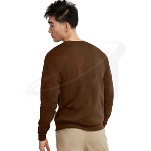 Custom High Quality Over-sized 100% Cotton Fleece Plain Striped <b>Mock</b> <b>Neck</b> Sweatshirt Long Sleeve <b>Top</b> Street wear For Men's - Product Image 2