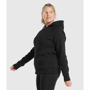 Sudadera con Capucha de Forro Polar Negro para Mujer, Talla Grande, Cálida, Suave, Acogedora, Ecológica, Transpirable, Informal, para Uso Diario, Cómoda para el Invierno - Product Image 3