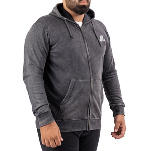 Sweat à capuche zippé pour homme, coupe classique, en molleton 100% coton, respirant, séchage rapide, effet délavé, qualité supérieure, service OEM - Product Image 2