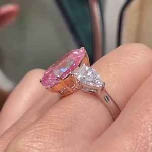 Anillo de Diamantes Rosados de Lujo de 14K, 6 CT, Corte Pera, VVS2, Creado en Laboratorio, Chapado en Rodio Vintage, Elegante, para Cóctel, Fiesta, Aniversario, Regalo de Boda - Product Image 2