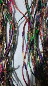 Trenzas de cinta de seda Sari bordadas hechas a medida hechas de telas bordadas de seda Sari recicladas para reventa - Product Image 3