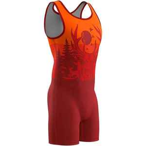 Singlet de Compresión para Hombre con Estampado de Ciervo Rojo, Ropa Deportiva de Poliéster y Spandex de Secado Rápido - Product Image 3