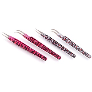Pinzas duraderas para extensión de pestañas, punta de fibra, pinzas de Color impresas, acero inoxidable para herramientas de pestañas postizas - Product Image 3