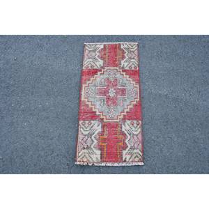 Alfombra de área grande turca Vintage de 13 'X 2,8', respaldo de látex de lana Beige rojo, diseño de retazos Rectangular para pasillo, dormitorio, uso de 10mm - Product Image 1
