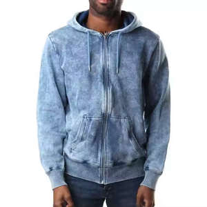 Sweat-shirts unisexes à fermeture éclair de qualité supérieure, couleur personnalisée, grandes tailles, en molleton de coton, tissu éponge français, séchage rapide, respirants - Product Image 2